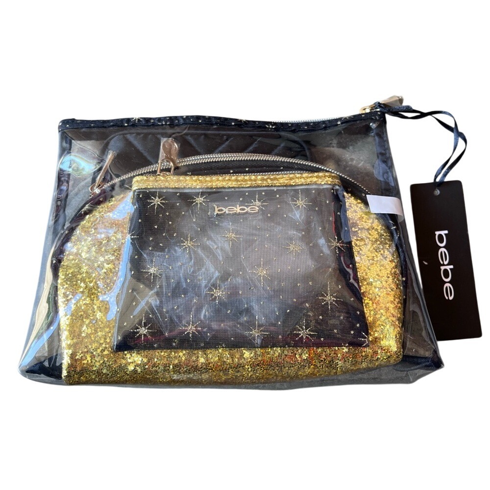 Bebe 4 Piece Multipack Cosmetic Travel Purse Kit Set‎ NEW